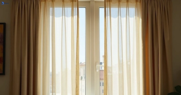 Dusty and dull curtains in sunday-creek-vic before steam cleaning